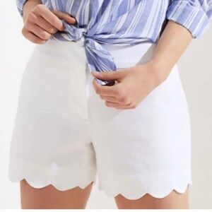 Loft White Scalloped Hem Women Shorts